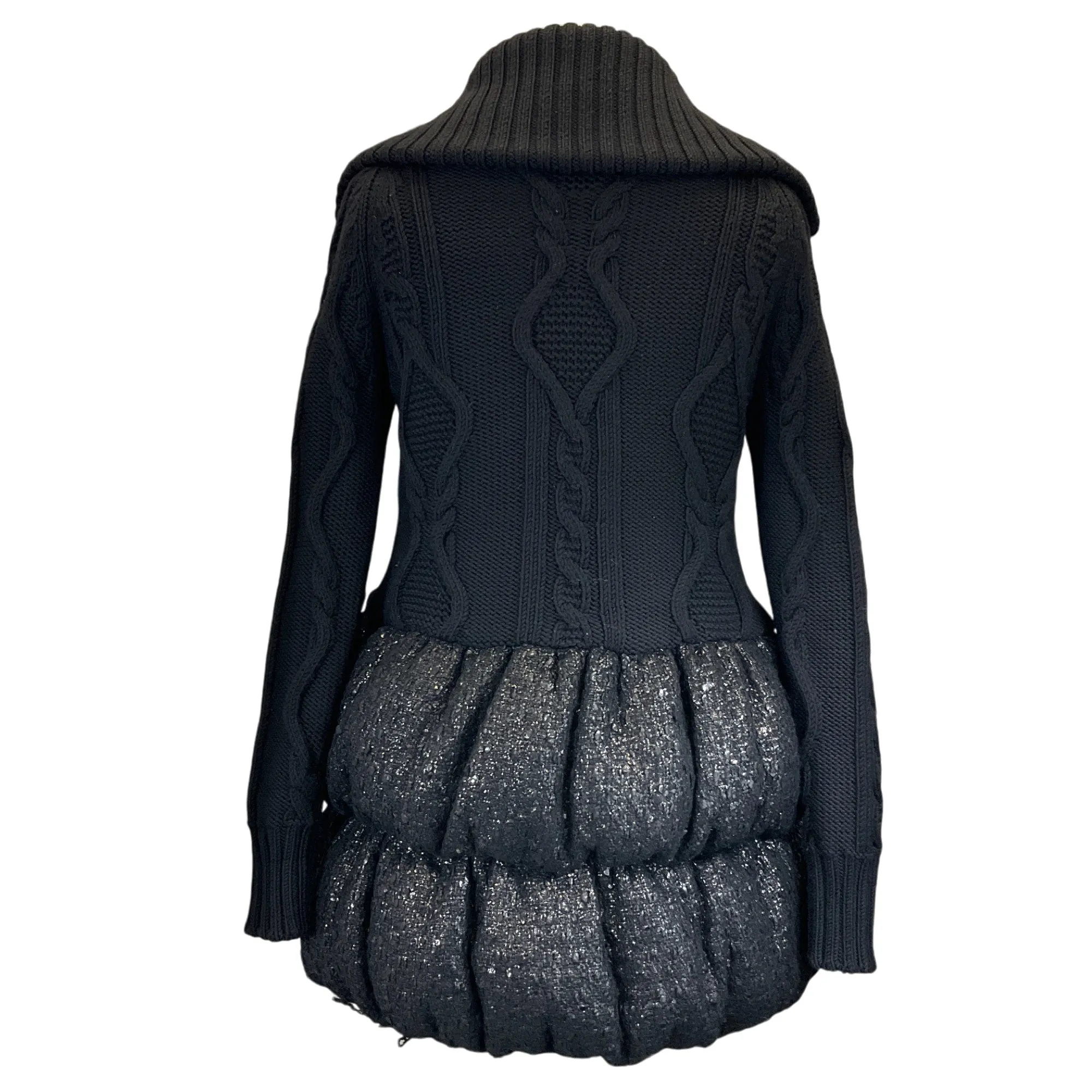 Moncler Gamme Rouge Black Rhea Wool Knit Jacket