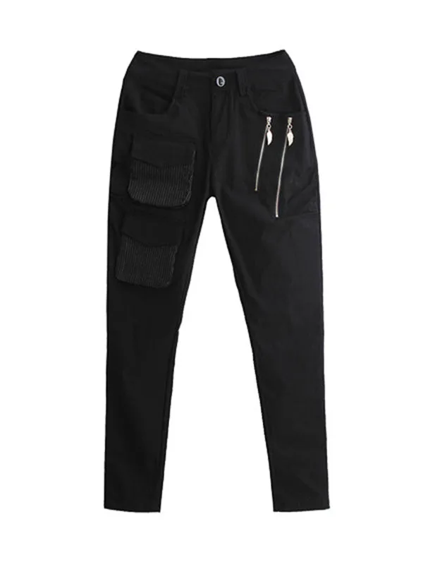 Original Cool Split-Joint With Pockets Zipper Casual Pants Bottoms