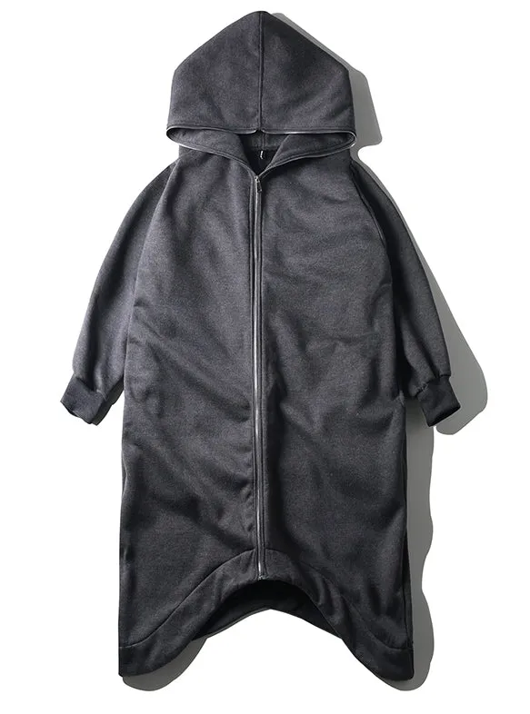 Overlong Gotham City Hooded Irregular Long Loose Windbreaker Coat