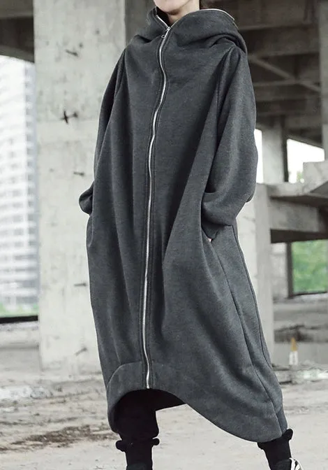 Overlong Gotham City Hooded Irregular Long Loose Windbreaker Coat