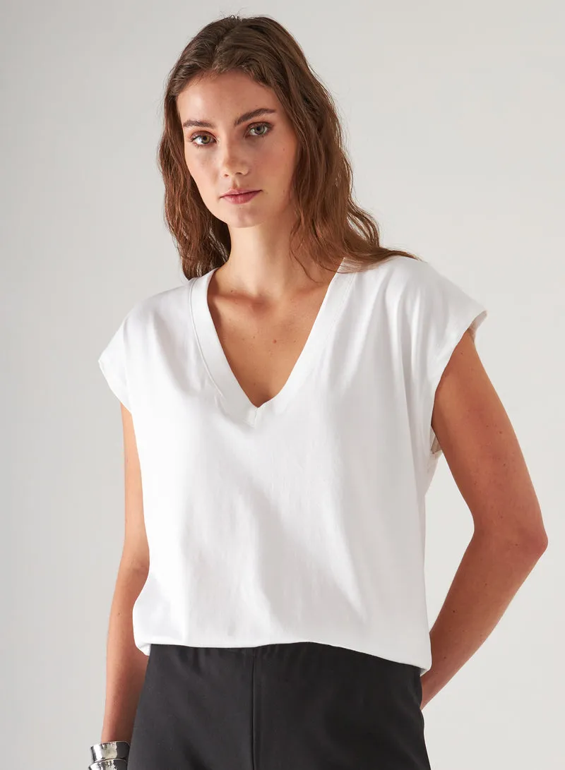 Pima Cotton Stretch Dolman V-Neck T-Shirt W95V06