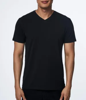 PIMA COTTON STRETCH V NECK BLACK 99A08VN