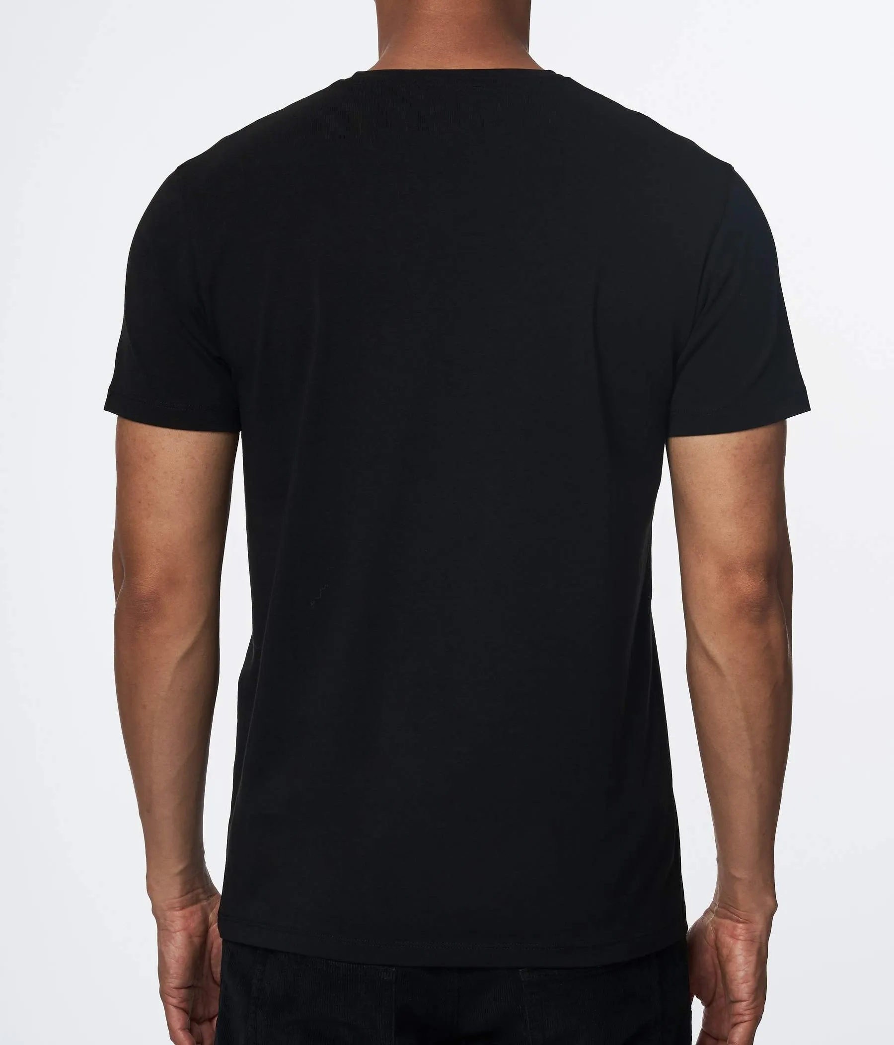 PIMA COTTON STRETCH V NECK BLACK 99A08VN