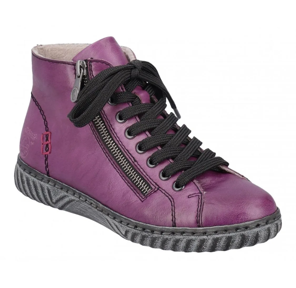 Rieker N0921-31 Guana Aubergine High-Top Trainer Boots