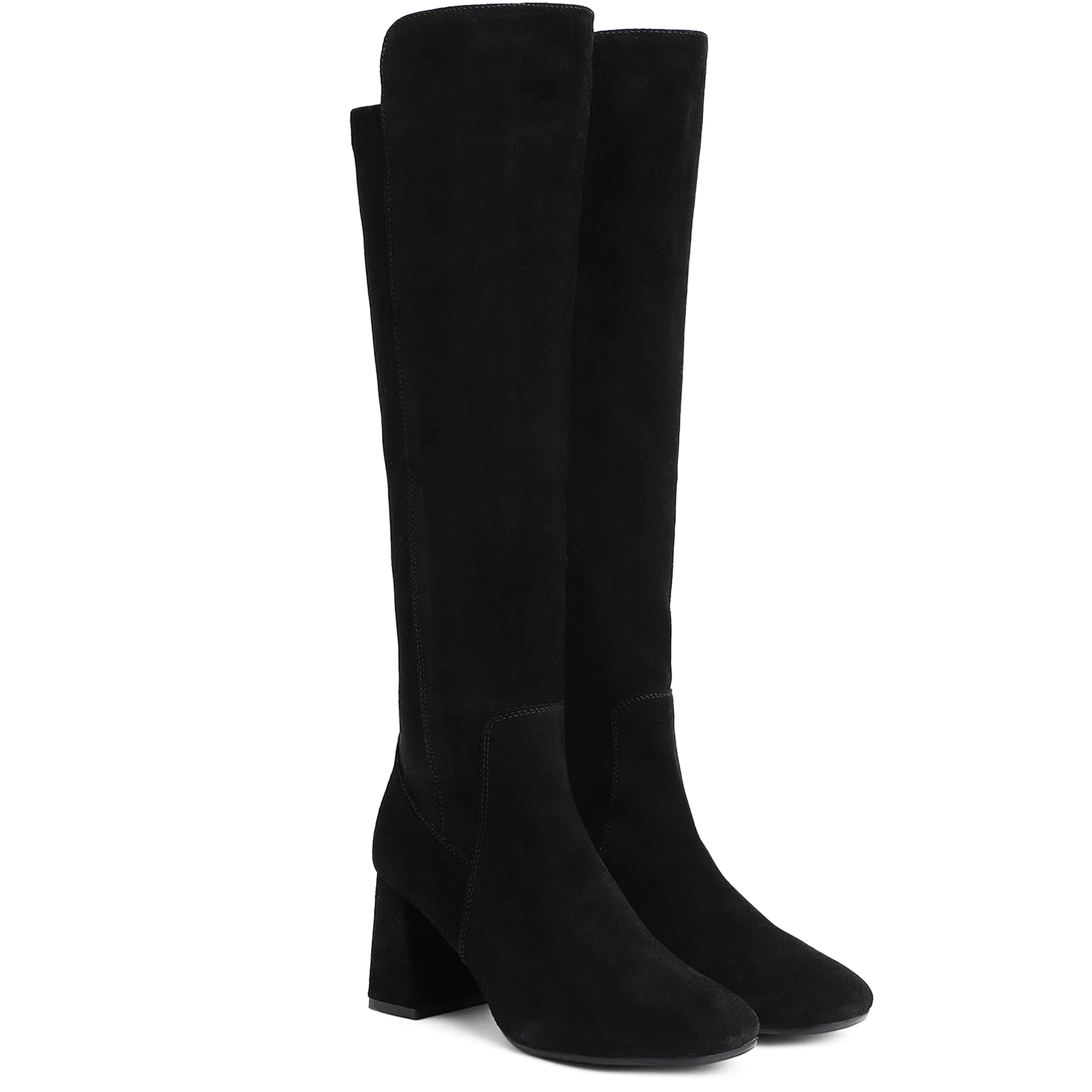 Saint Elexis Black Leather Knee High Boots