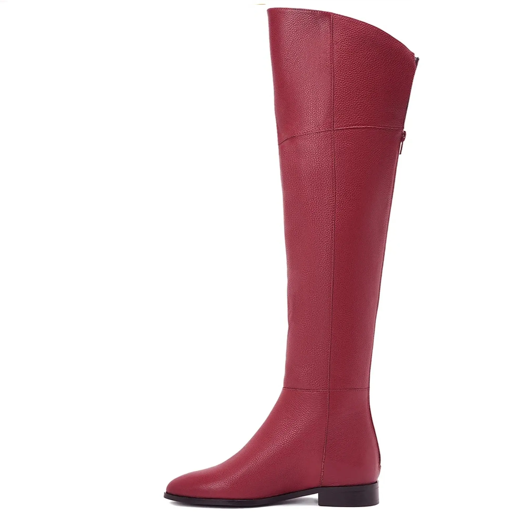 Saint Grace Burgundy Leather Above The Knee Boots