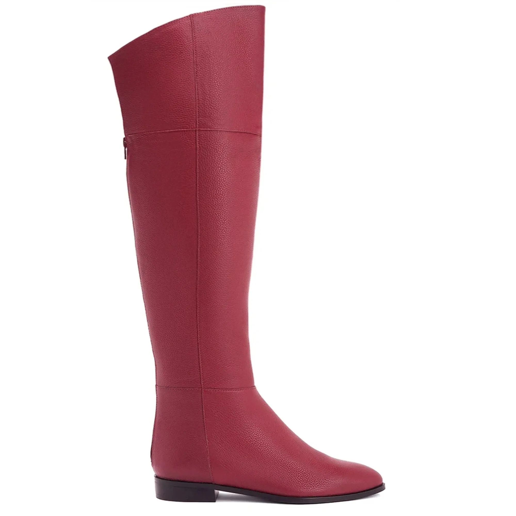 Saint Grace Burgundy Leather Above The Knee Boots