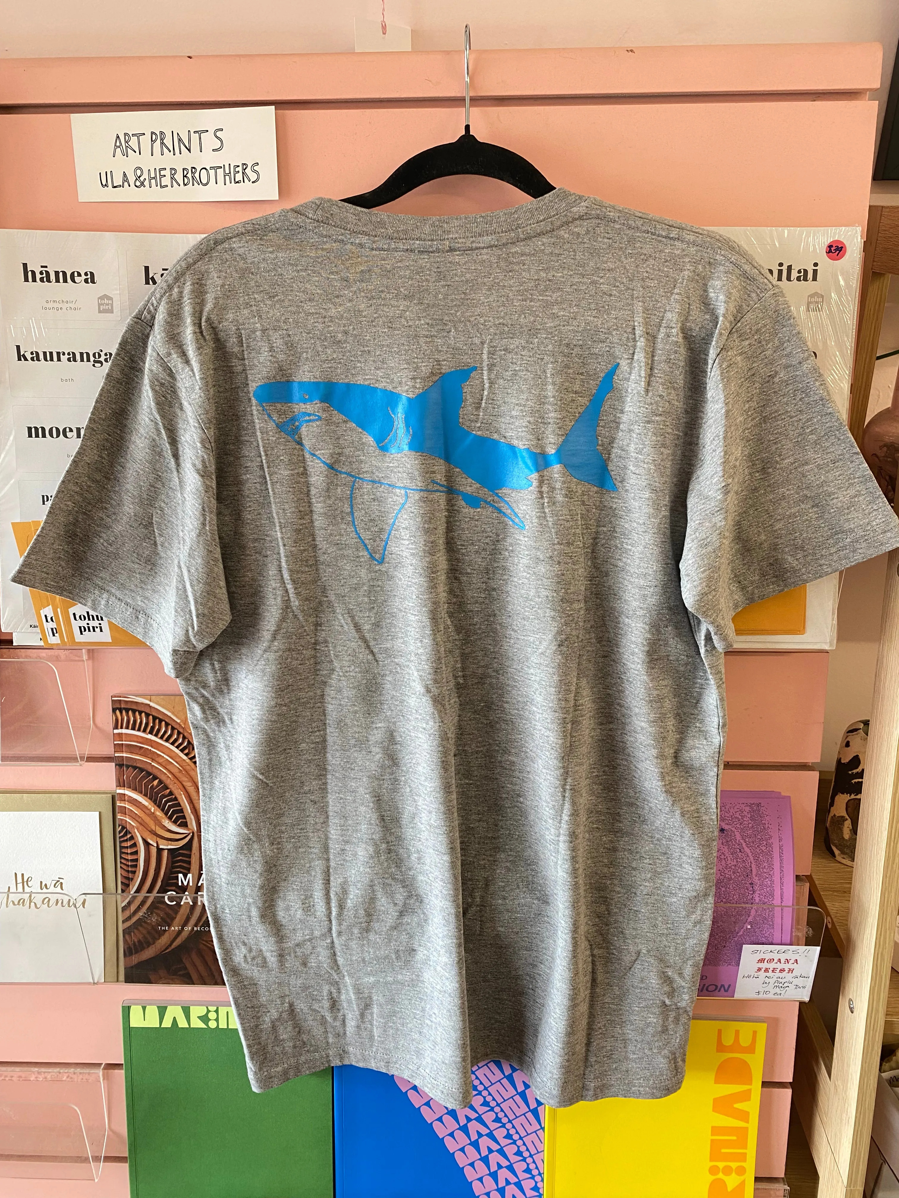 Shark Tee ~ Grey (non gendered) by Papa Clothing