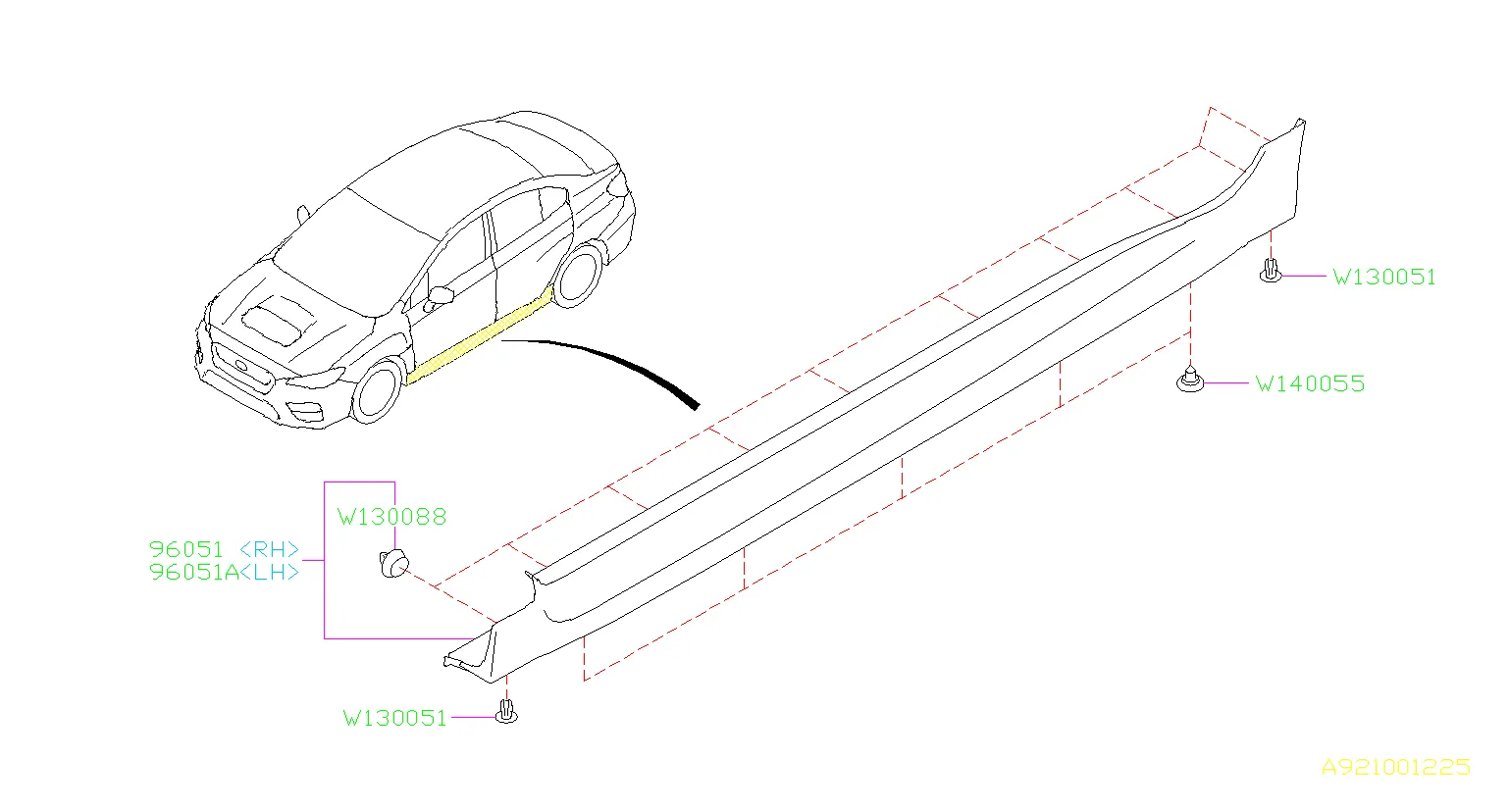 Subaru Side Skirt Clips 2008-2020 WRX/STI