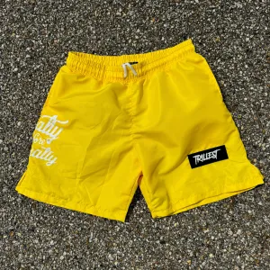 Trillest Nylon Rubber Patch Shorts - Yellow