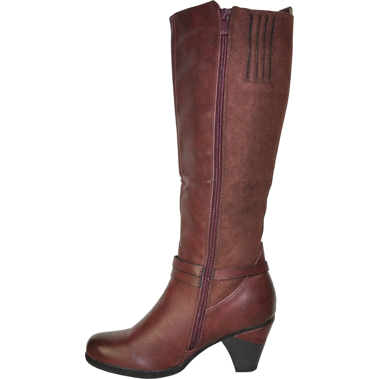 VANGELO Women Boot HF8422 Knee High Dress Bordo Red