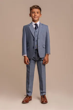 Wells Blue Boys Three Piece Suit