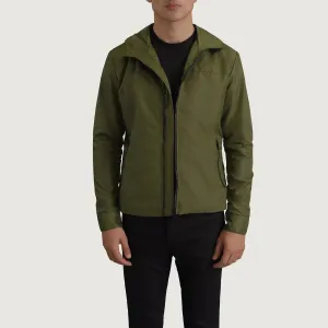 Wesley Green Hooded Windbreaker Jacket