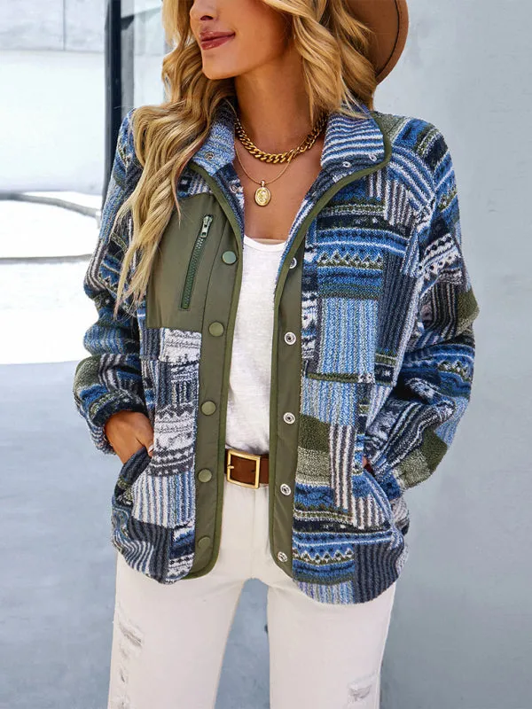 Women's Raglan Long Sleeve Printed Jacket